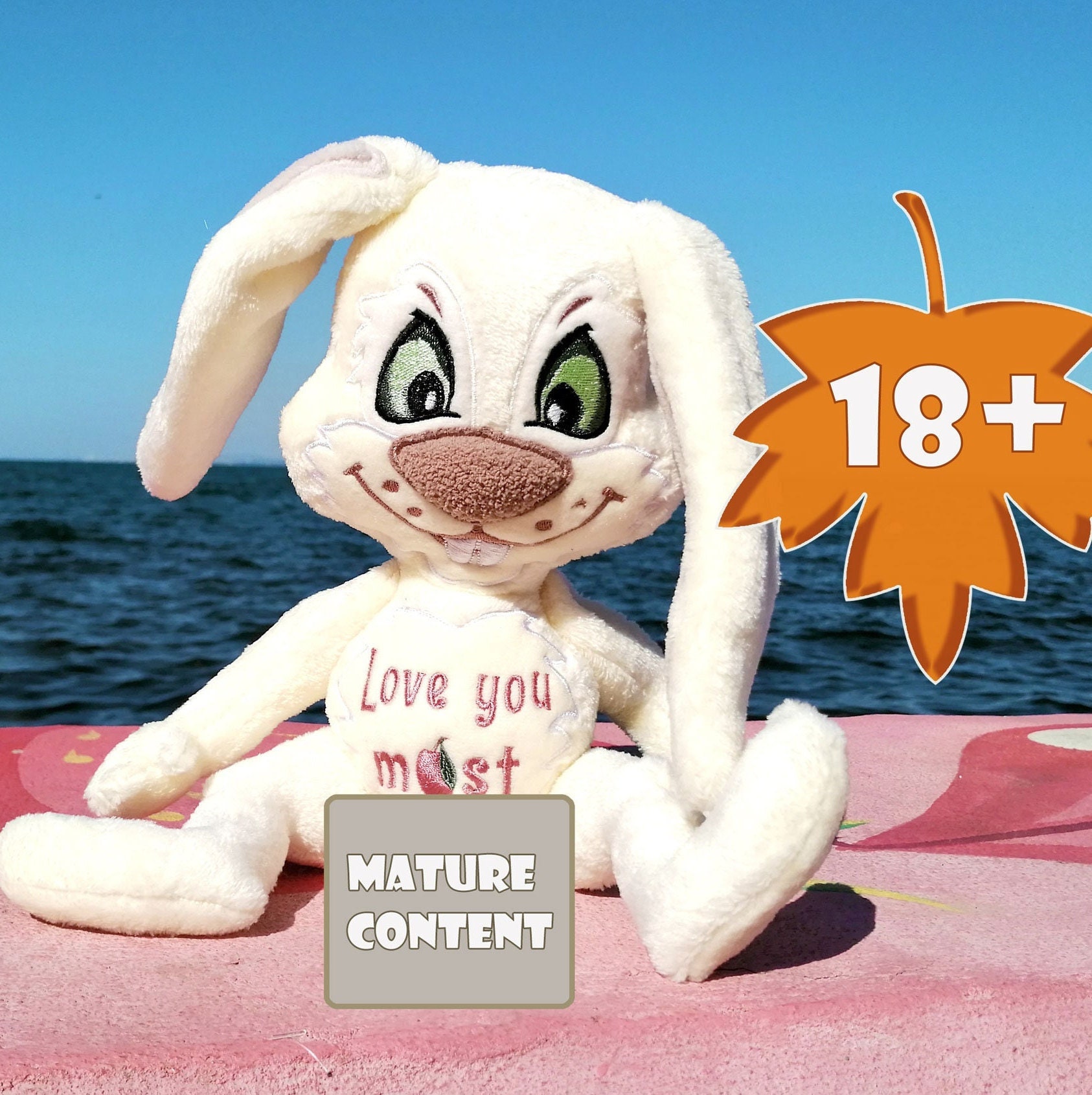 Funny Bunny Adult Toy Plush Hare With Penis Sexually Horny