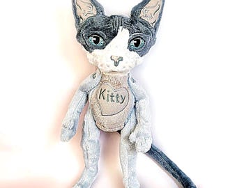 Realistic Sphynx Sculpture, Cat Plush,  Realistic Pet Replica