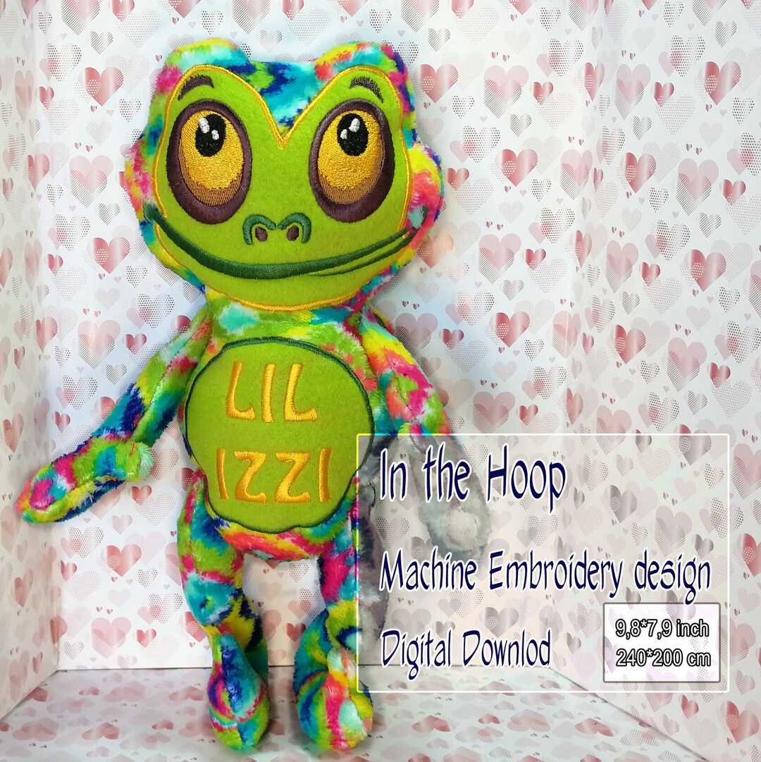 Sewing Machine Frog Pattern Frog Plush, Custom Machine Embroidery, ITH Soft Frog, in the ...