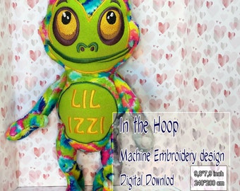 Pattern Frog Plush, Custom machine embroidery, ITH soft frog, In the hoop embroidery projects 9.5*7.9, Digital embroidery