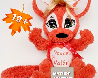 Funny Fox, Nude male plush Fox, Penis art, Gag gift, Mature content, Romantic surprise