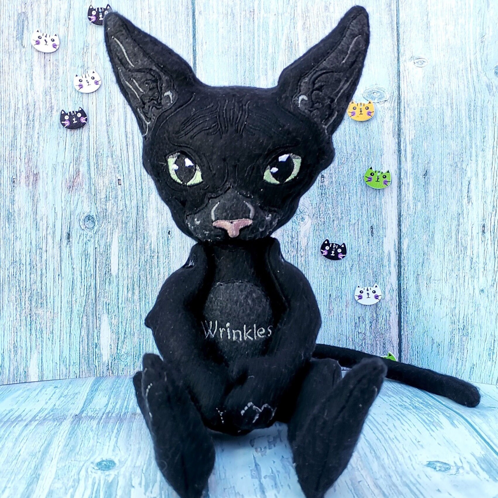 Nigel the Black Cat Plushie Toy Black Cat Stuffed Animal 