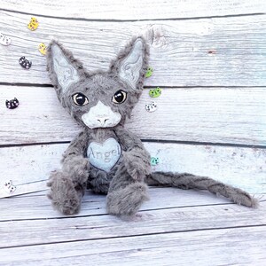 Devon rex Cat, Cornish rex cat, Sphynx cat, Custom Cat Plush, Adopt a pet, Custom plush from drawing, Cat lover gift idea, Pet sympathy gift image 4