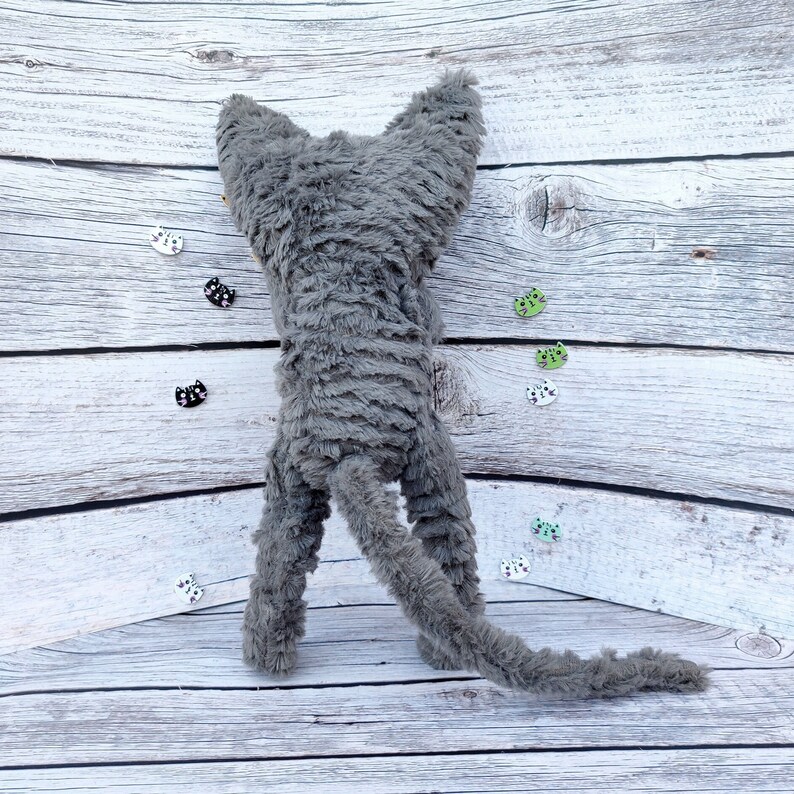 Devon rex Cat, Cornish rex cat, Sphynx cat, Custom Cat Plush, Adopt a pet, Custom plush from drawing, Cat lover gift idea, Pet sympathy gift image 6