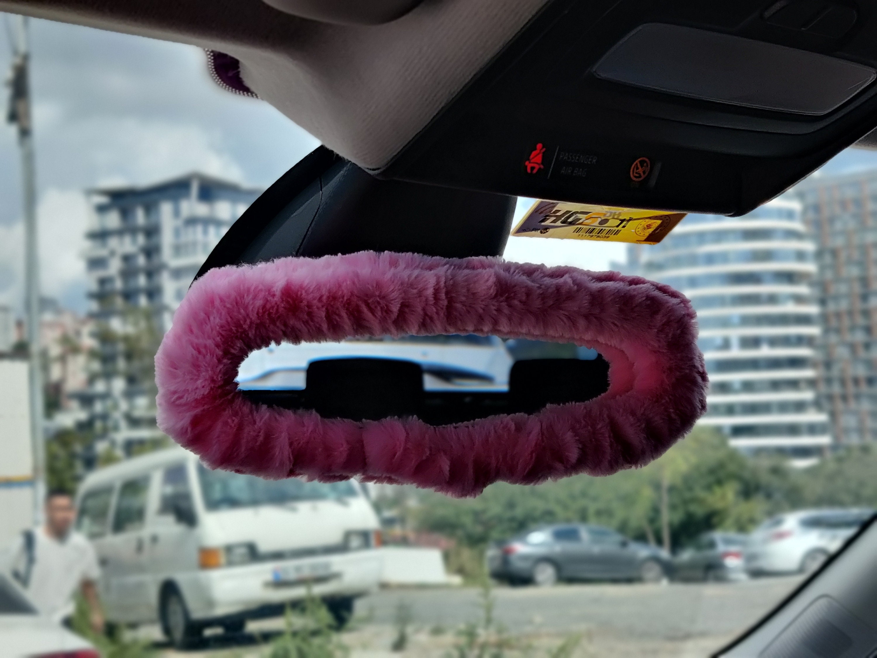Pink rear view on sale mirror cover