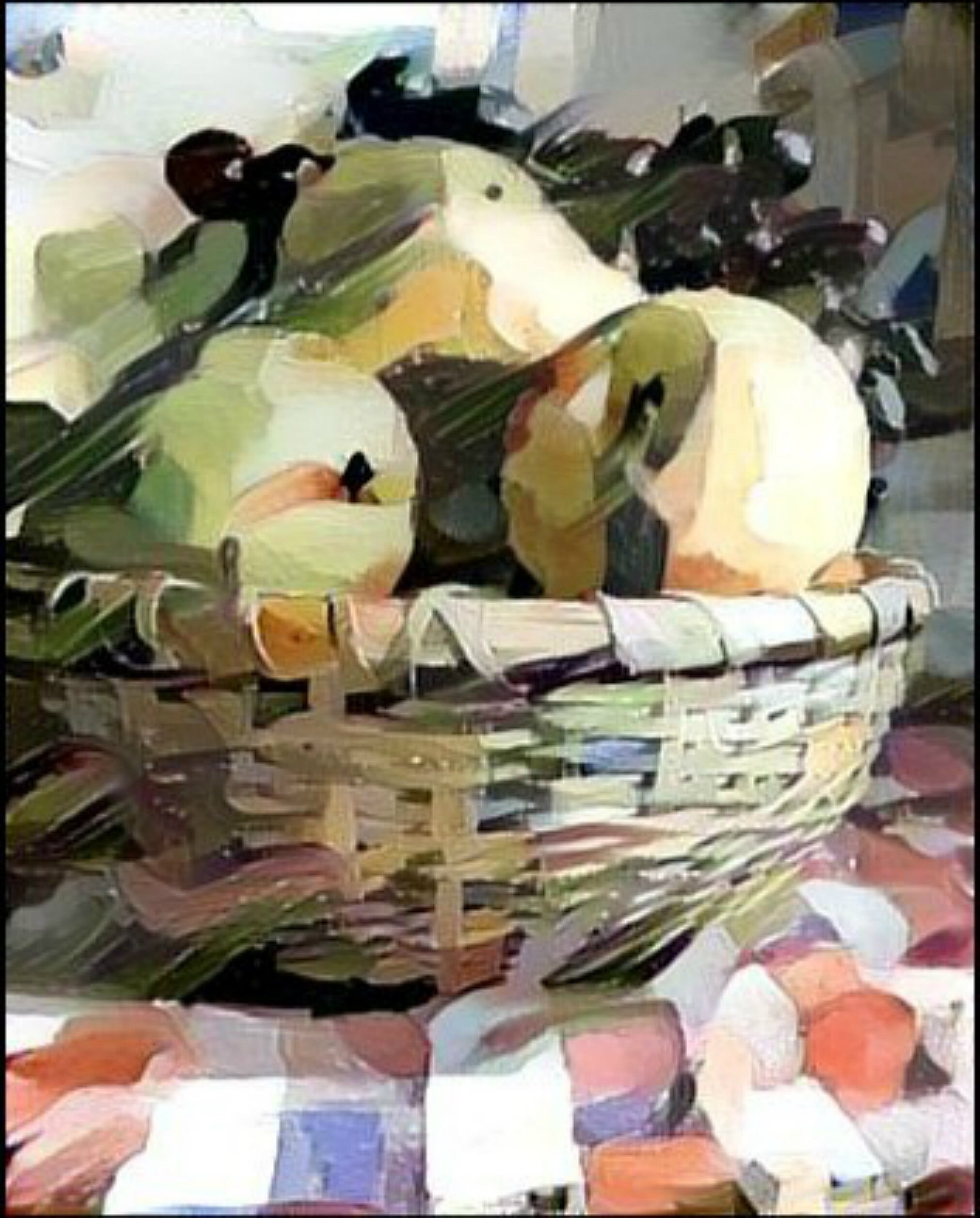 A Basket of Fruit DIY Still Life Painting in Your Acrylics Etsy