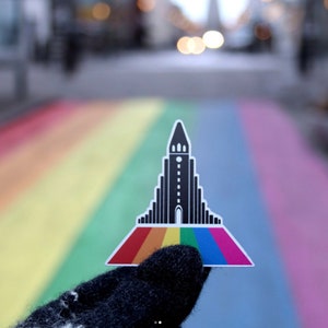 Rainbow Street Sticker - Iceland, the country of rainbows | Skólavörðustígur, Reykjavík
