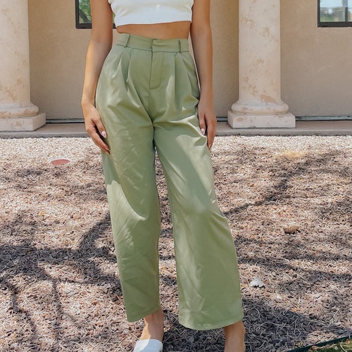 Harem Straight Pants - Vintage High Waisted Wide Leg Baggy Pants , Women Aesthetic Trousers