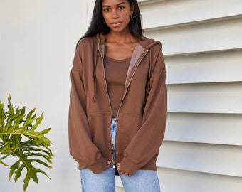 brown sweater zip up