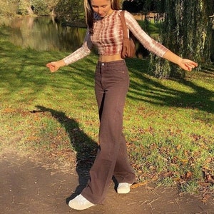 Brown jeans aesthetic Clearance