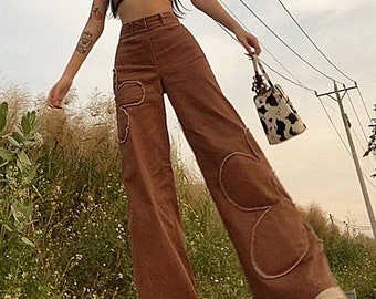 Brown patterned jeans Clearance