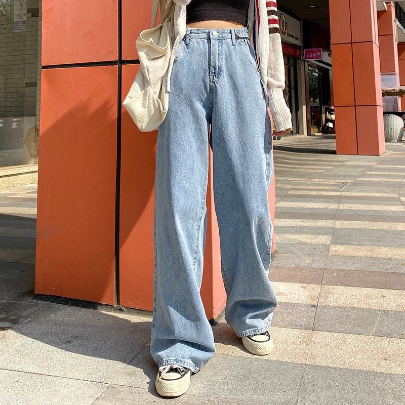 Baggy Jeans Y2k Pants High Waisted Denim Jeans Y2k Etsy