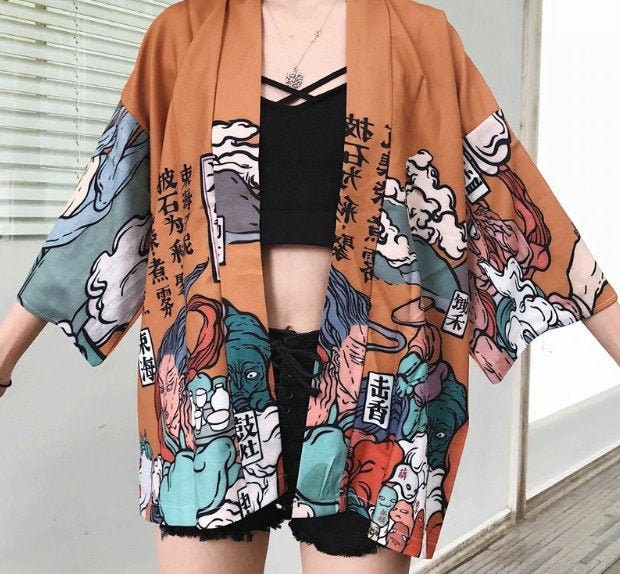 Japanese Kimono Kimono Cardigan / Kimono Robe / Beach Kimono | Etsy