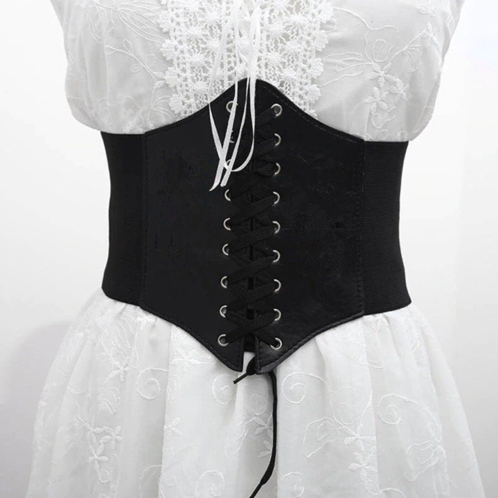 Corset Belt Black Gothic Victorian Renaissance Corset Etsy