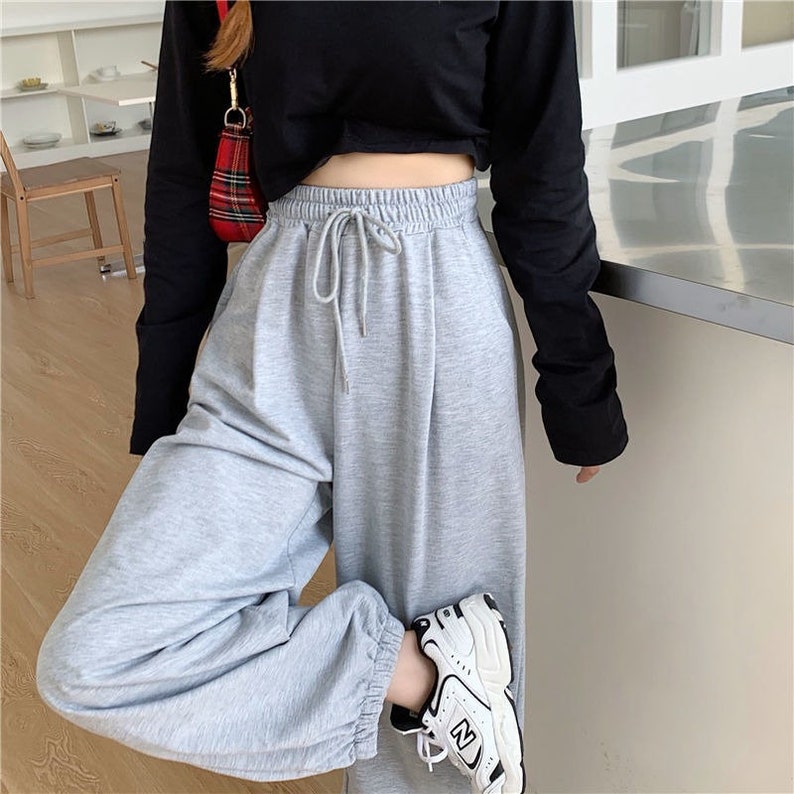Baggy Track Pants Gray Japanese Harem 