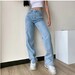Y2K Baggy Jeans - High Waisted wide Leg Flare Jeans , Straight Leg Streetwear Jeans 