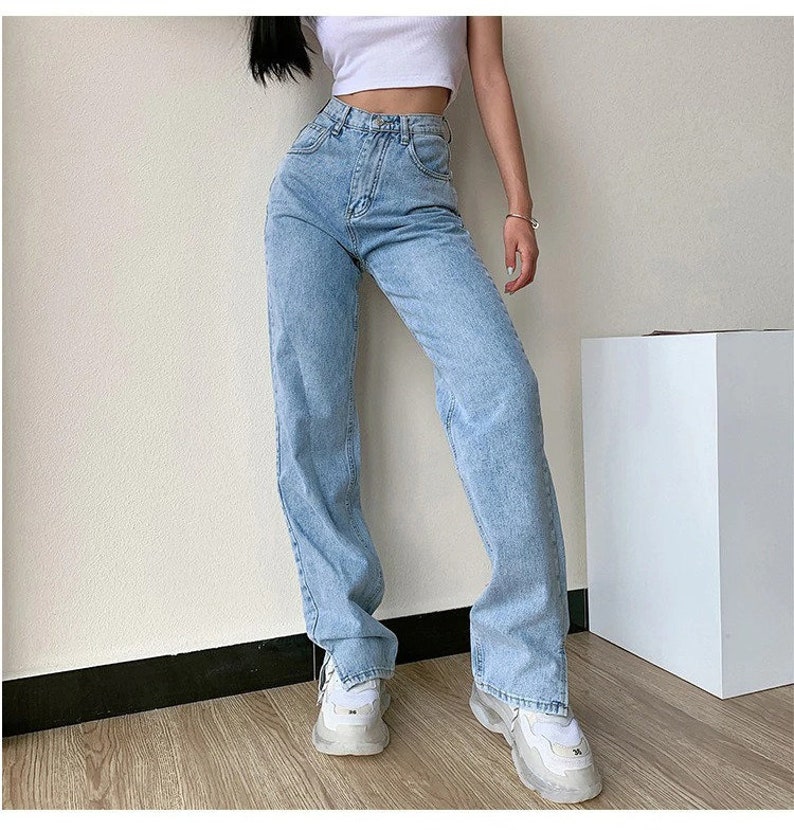 Y2K Baggy Jeans - High Waisted wide Leg Flare Jeans , Straight Leg Streetwear Jeans 