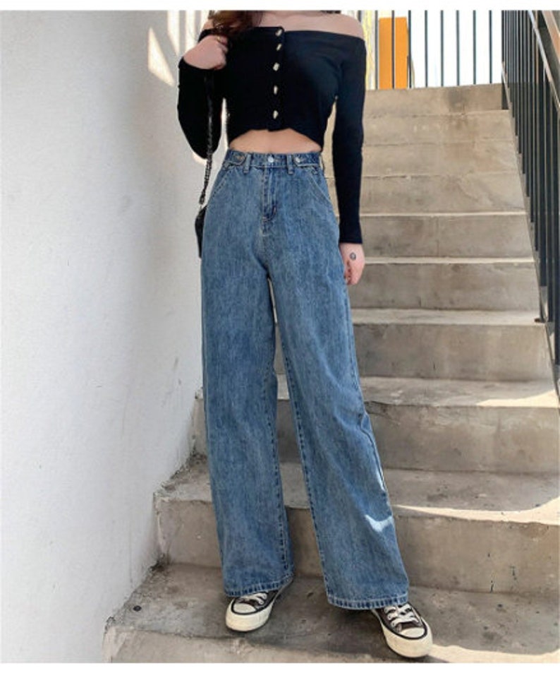 Baggy Jeans Y2K Pants / High Waisted Denim Jeans / Y2K Indie Etsy
