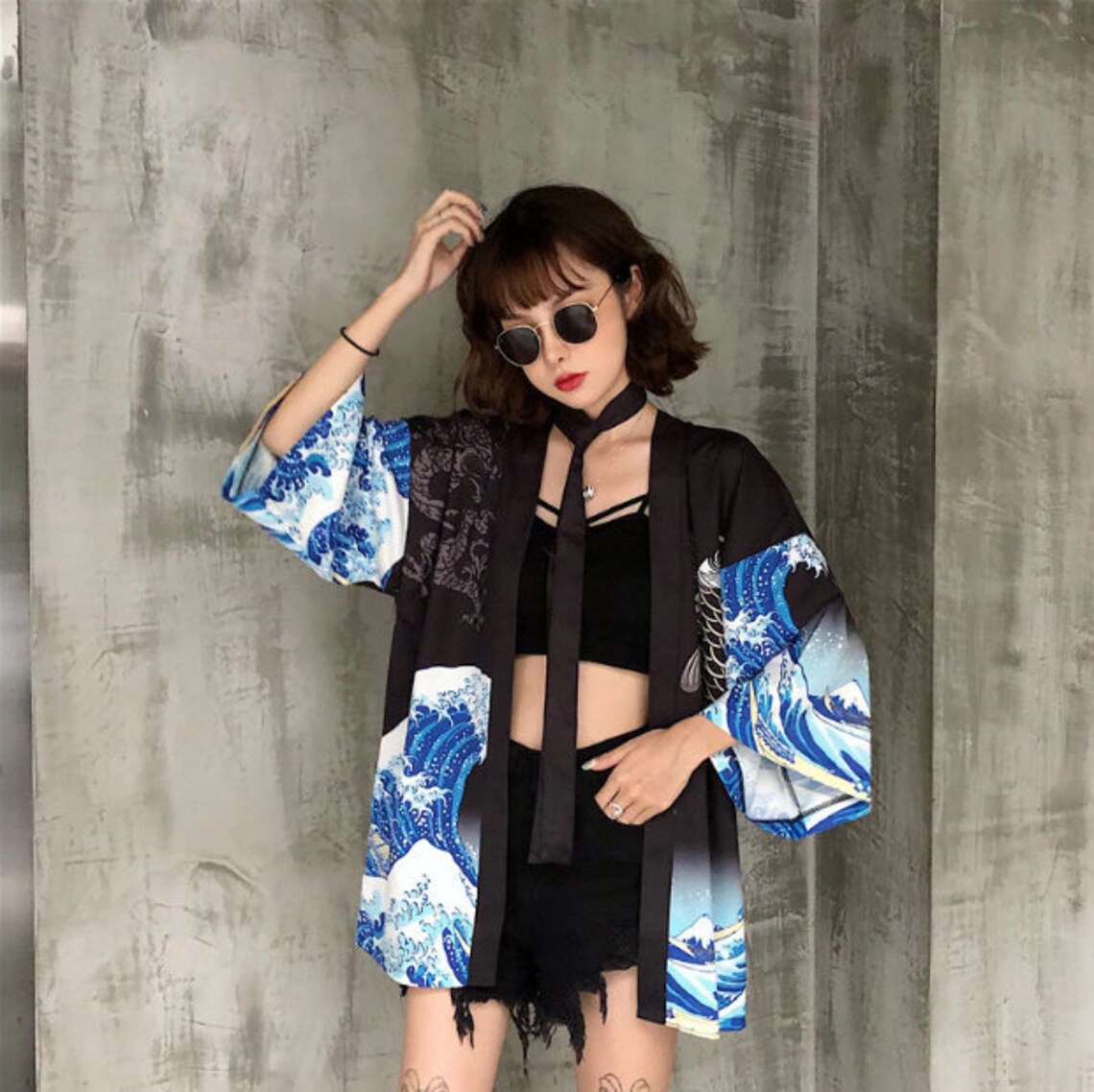 The Great Wave off Kanagawa Kimono Kimono Jacket Kimono | Etsy