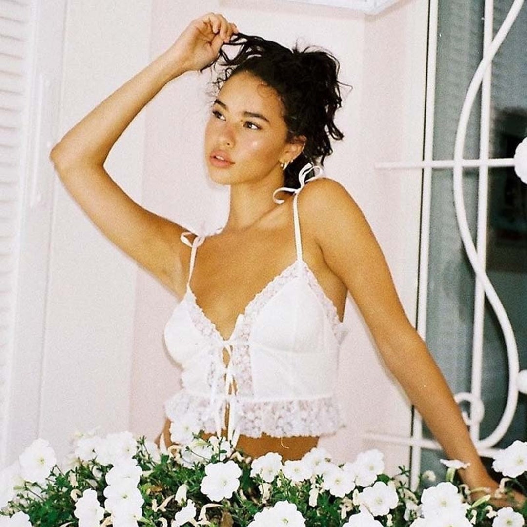 Bustier Top Y2K Cottagecore Bustier White Y2K Bralette - Etsy