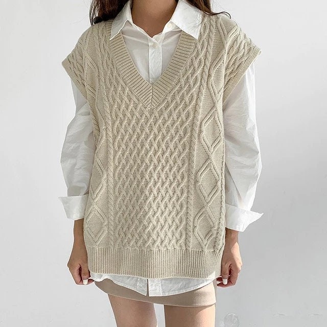 White Sweater Vest - Etsy Singapore