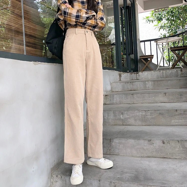 Corduroy Pants Dark Academia Clothing Y2K Vintage Wide Leg - Etsy New  Zealand