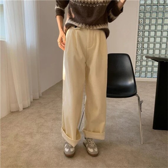 Corduroy Baggy Pants / Aesthetic Indie 