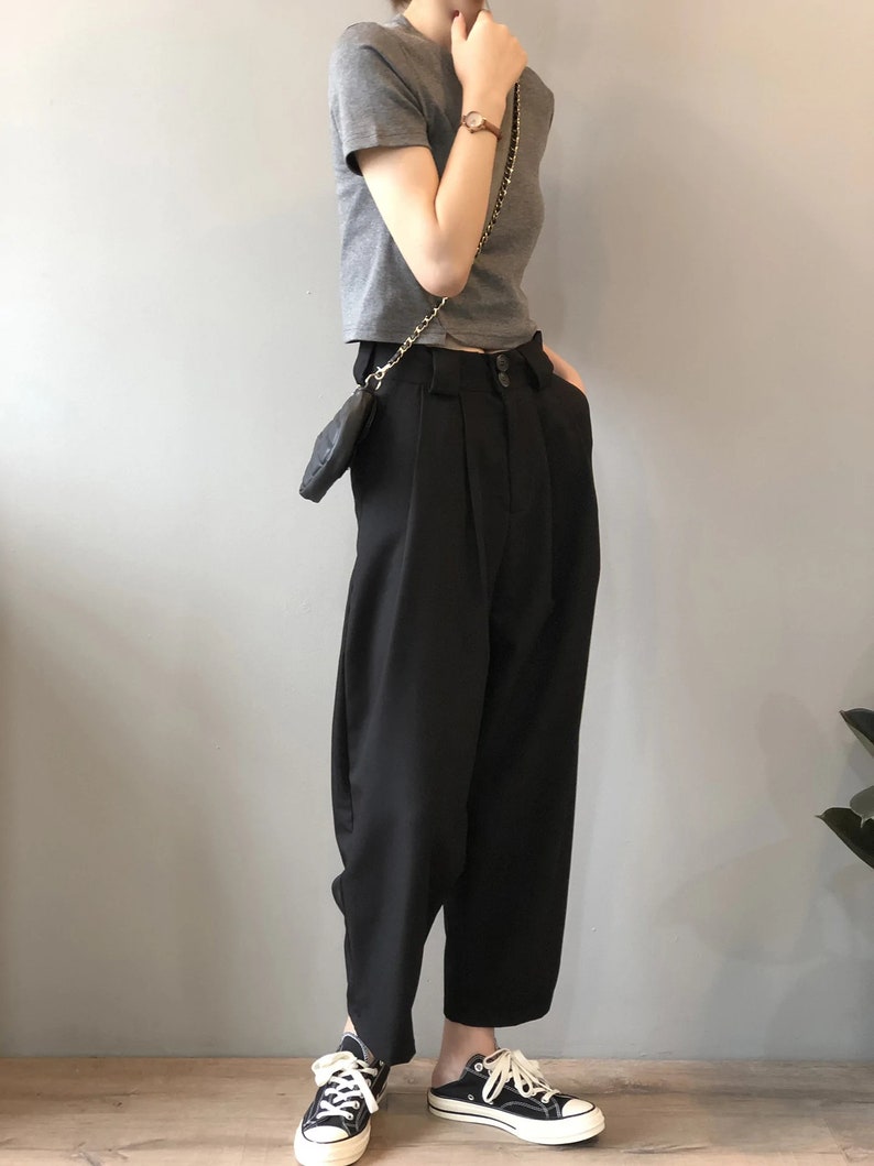 Harem Palazzo Pants  Vintage High Waisted Baggy Pants  Women image 3