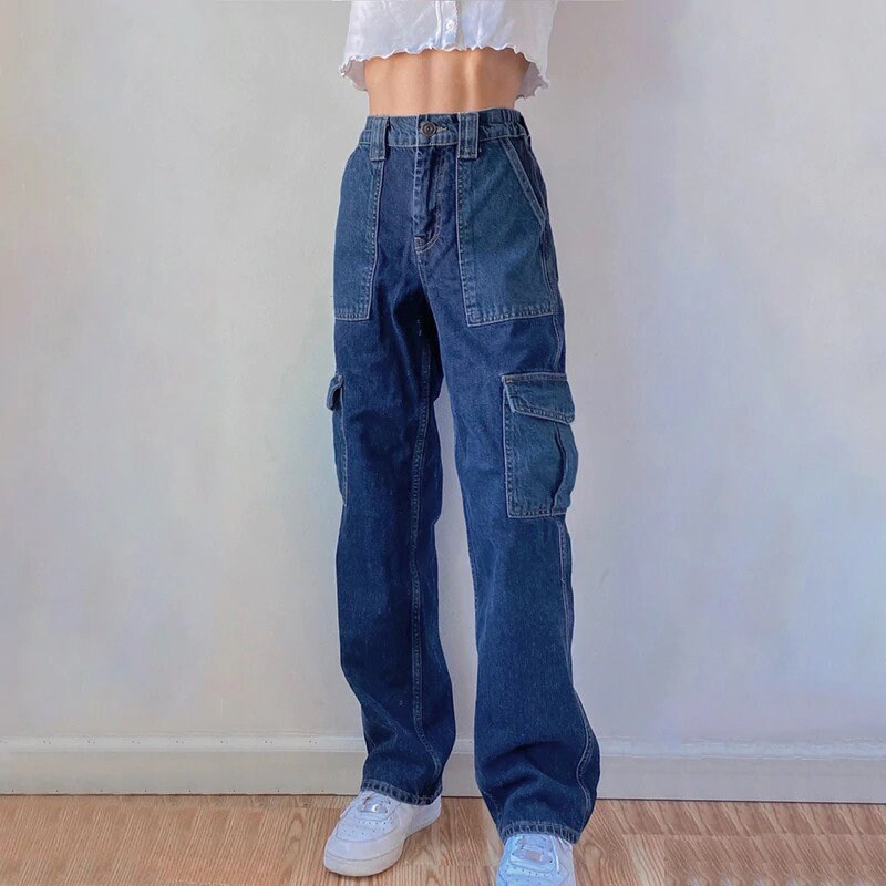 Cargo Pants / Y2K Patchwork Baggy Jeans / High Waisted Denim Etsy