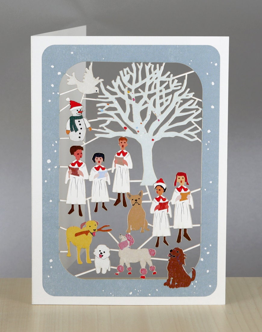 Christmas Cardcarol Singers Christmas Card Xp 0093 Etsy