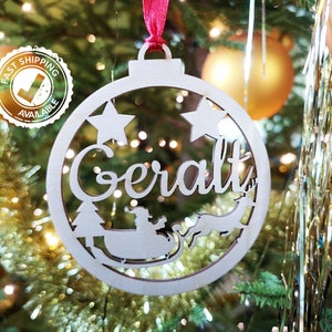 Custom Christmas tree baubles - Personalized Name Tree Decorations - Craft Hanging Bauble Ornaments - Laser Cut Baubles Decor