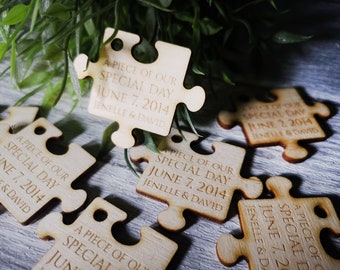 Wedding favors for guests, Personalized Gift Favors, Wedding Favors for Guests in Bulk, Rustic Wedding Decor, Personalized Puzzle Favors