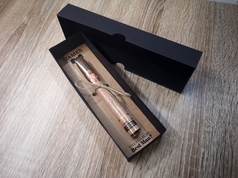 Time To Suit Up Custom Cigar Box Groomsmen Gift, Will You Be My Groomsman Best Man Usher Proposal Gift, Customized Box Best Man Ask image 4