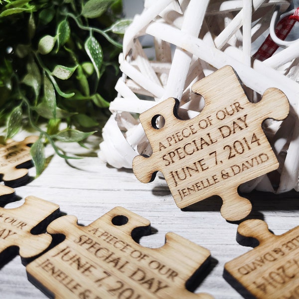 Wedding favors for guests, Personalized Gift Favors, Wedding Favors for Guests in Bulk, Rustic Wedding Decor, Personalized Puzzle Favors