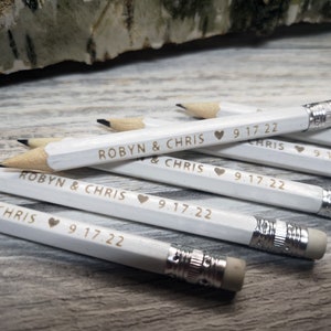 Wedding Favours Personalized Engraved Wooden Pencils, Favors Ideas For Favor Bags, Wedding Favor Tags Custom Pencils Happily Ever After
