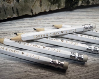 Wedding Favours Personalized Engraved Wooden Pencils, Favors Ideas For Favor Bags, Wedding Favor Tags Custom Pencils Happily Ever After