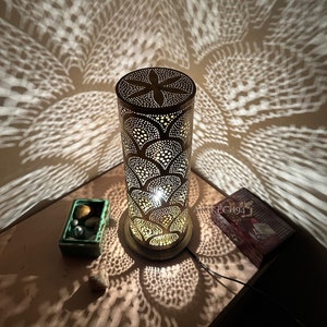 table lamp , vintage brass light decor