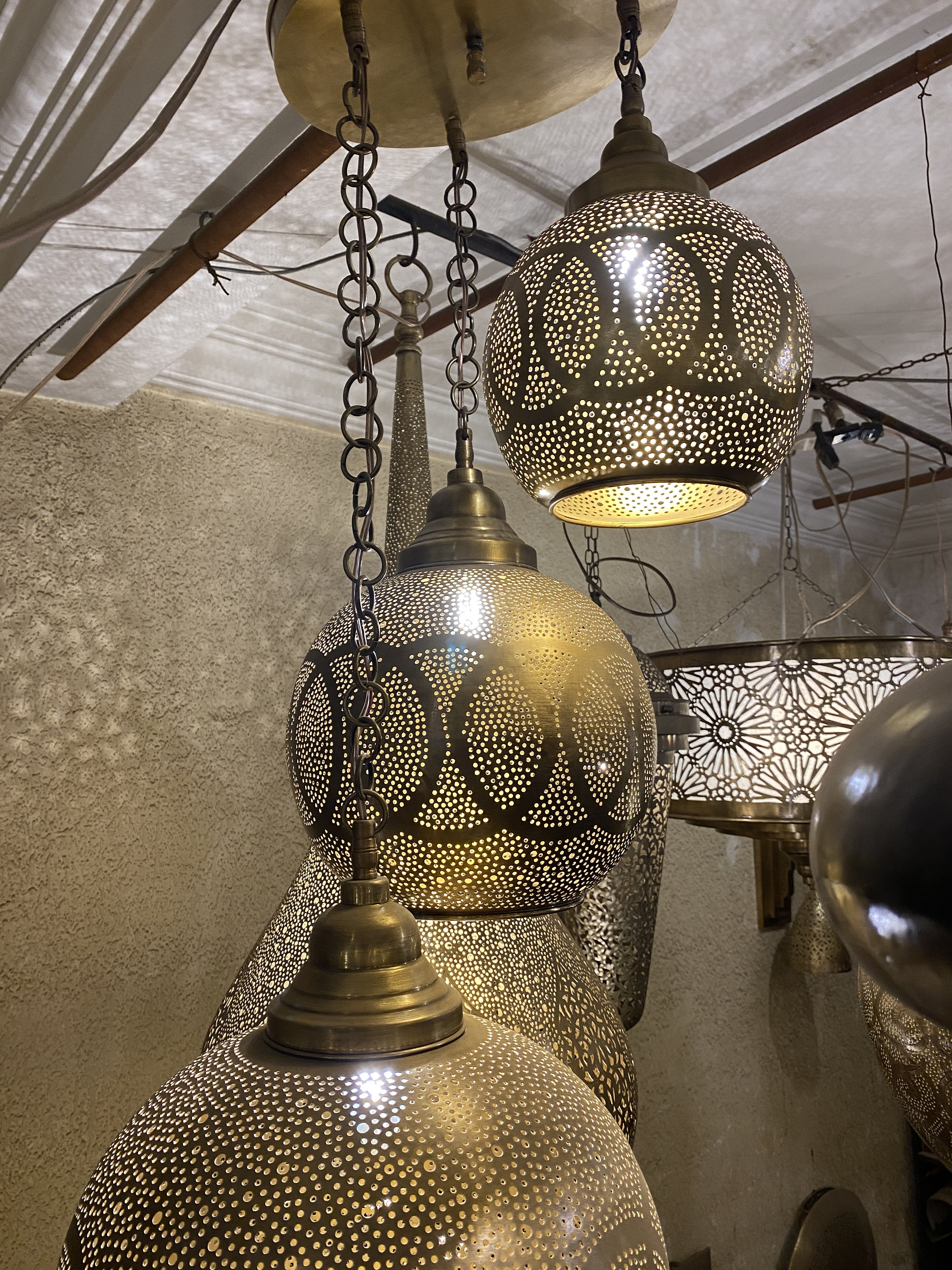 Brass Moroccan hanging lamp vintage lighting style Etsy