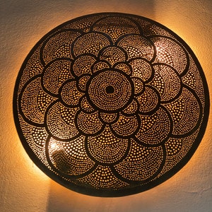 wall light , decorated brass wall light handmade moroccan lighting style , brass wall lamp