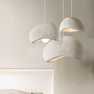 Modern Organic Pendant Light – Handcrafted Textured Lampshade for Cozy & Minimalist Spaces , wabi sabi pendant