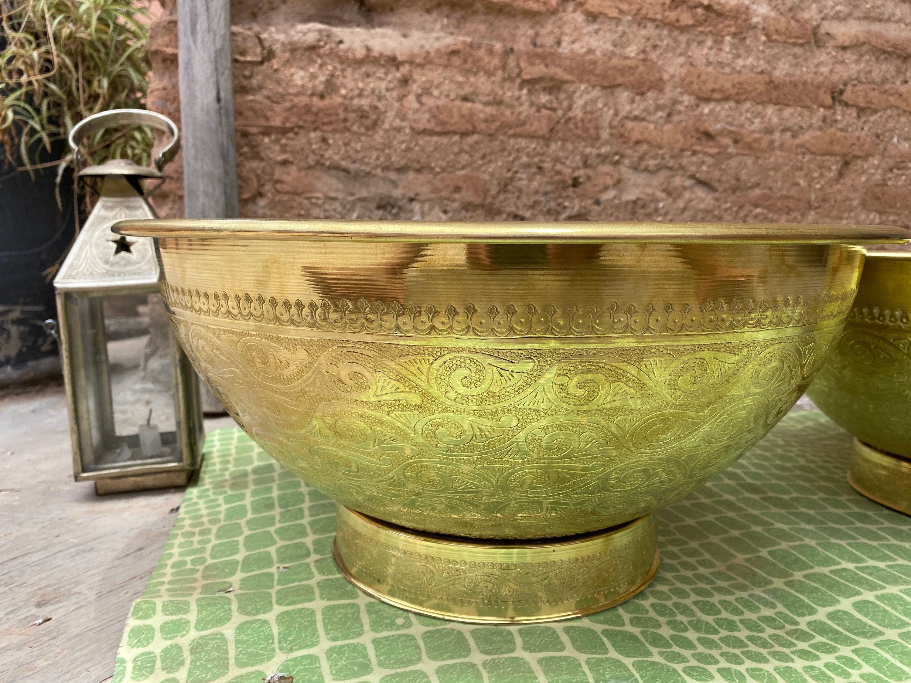 Handmade Vessel Sink Brass Moroccan Hand Decorated Art Etsy UK