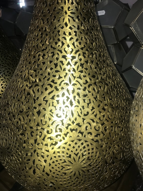 モロッコ製手作り真鍮スタンドライト