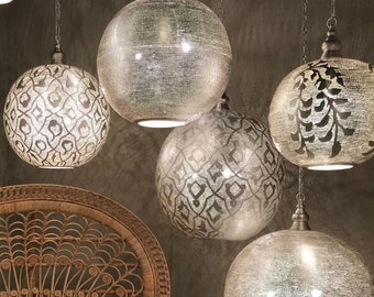 Handmade Moroccan hanging lamps , vintage lighting marrakech style , brass ceiling lamp