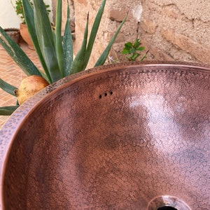 copper Moroccan sink hammered , vintage copper sink , copper color , marrakech bathroom style , hammered copper sink, arabic bathroom decor image 8