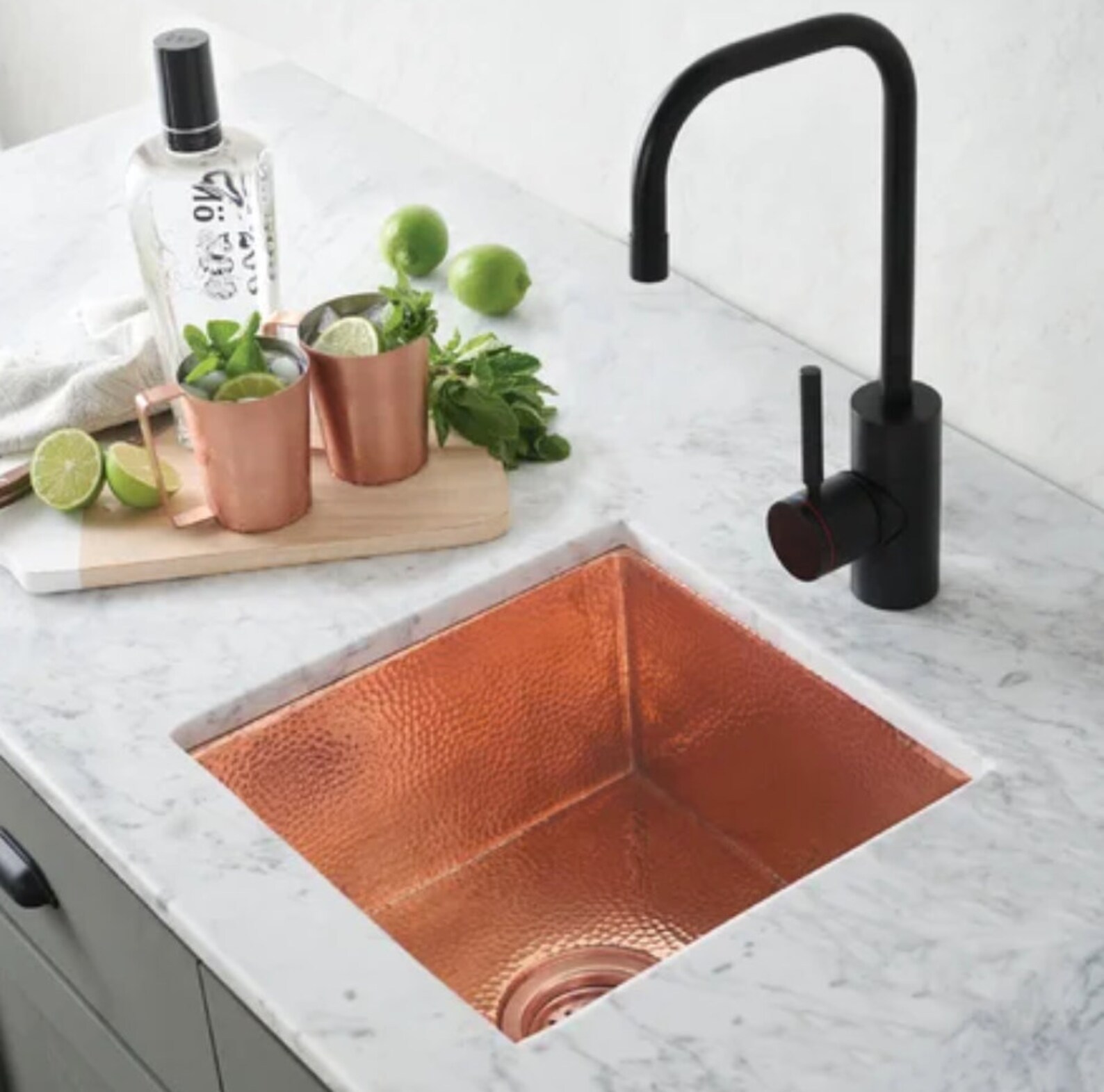 Solid Copper Undermount Hammered Sink Kitchen Bar Sink Etsy