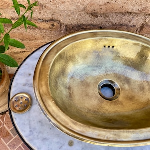 antique Brass Moroccan sink hammered antique brass color handmade , moroccan bathroom decor , brass sink vintage style