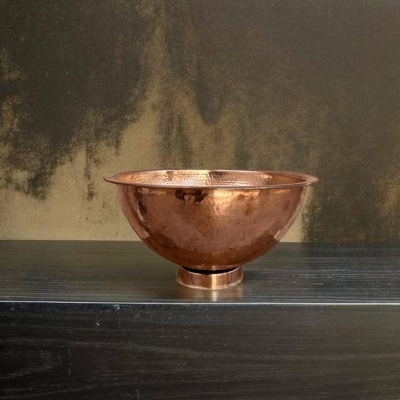 Hammered copper Vessel Sink vintage Bathroom style ,Vessel Sink Vanity zdjęcie 4