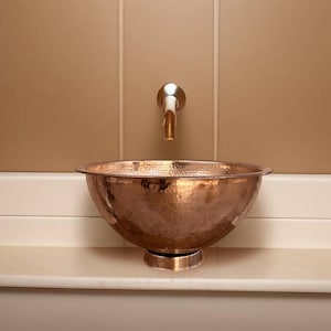 Hammered copper Vessel Sink vintage Bathroom style ,Vessel Sink Vanity zdjęcie 1