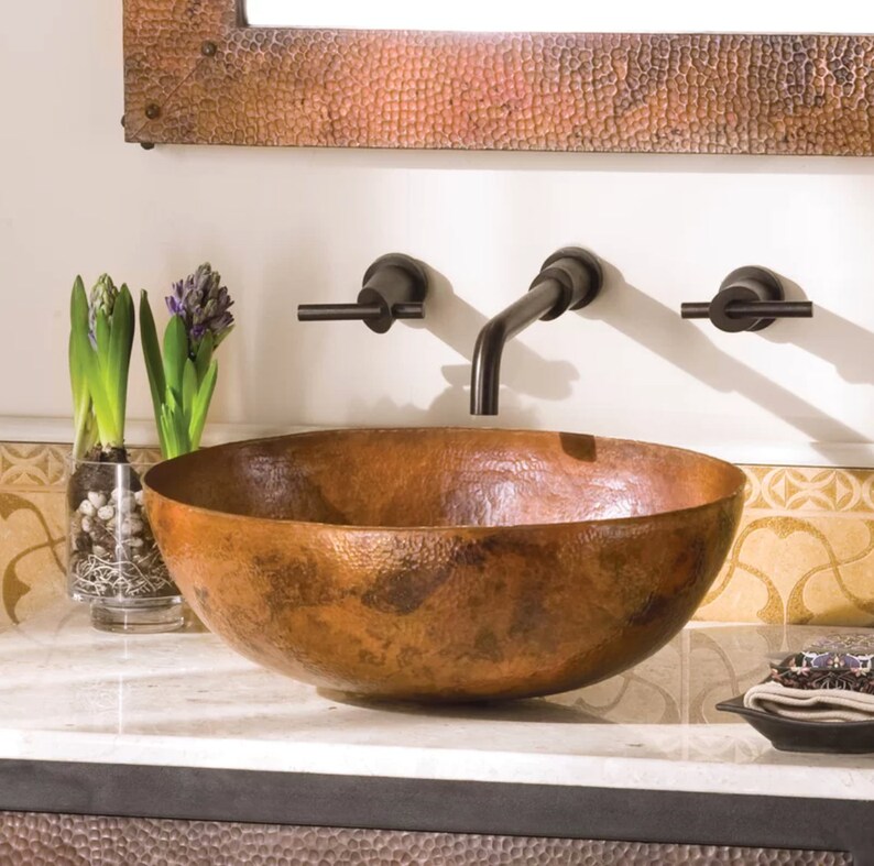 Copper Vessel Sink Vintage Copper Sink Copper Color Etsy UK