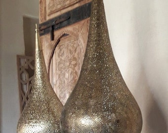 brass moroccan handmade table lamp , floor lamp , vintage lighting style , arabic table lamp from marrakech